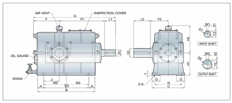 Kích thước cơ bản của Hộp giảm tốc-Dimensions of Gearbox